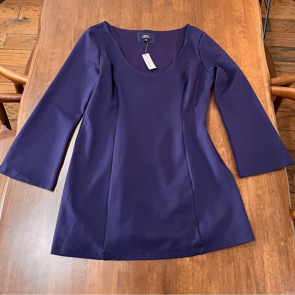 Maeve Long-Sleeve Scoop-Neck Mini Dress. Retro. Navy. Size XL Petite. NWT - Picture 10 of 10